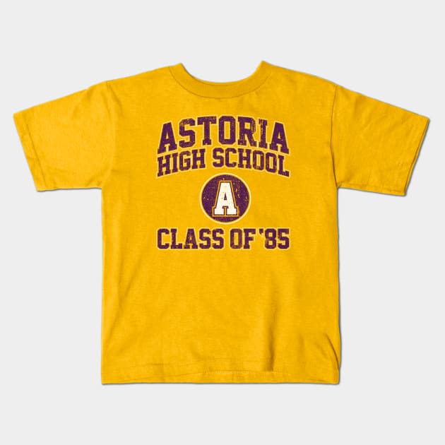 Astoria High School Class of 85 - The Goonies Kids T-Shirt by huckblade